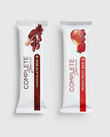 Complete Riegel von Juice Plus+ – Chocolate Bar und Mixed Fruit Bar