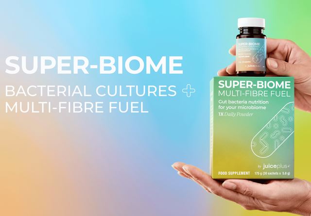 Super-Biome von Juice Plus+ – Bacterial Cultures und Multi-Fibre Fuel